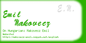 emil makovecz business card